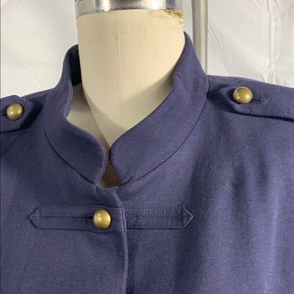 Lane Bryant Navy Military Style Jacket with Gold Buttons - Picture 5 of 12